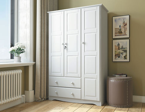 Gucci – 100% Solid Wood Grand Wardrobe Armoire, White