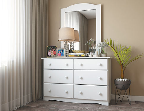 7512 – 100% Solid Wood Double Dresser, White