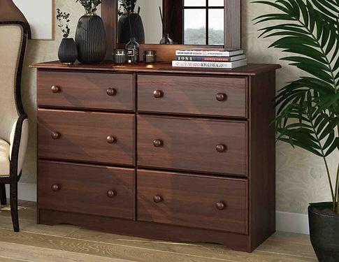 7514 – 100% Solid Wood Double Dresser, Mocha