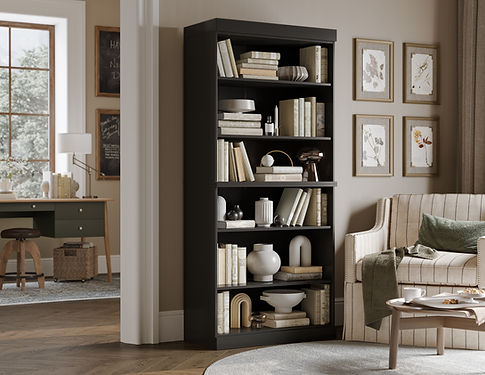 9407 – 100% Solid Wood 32″w x 72″h Bookcase, Black